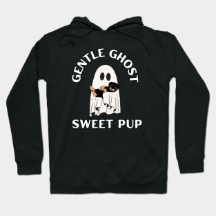 Gentle Ghost, Sweet Pup. Cute little ghost with a cute pup, dog, puppy, halloween Hoodie